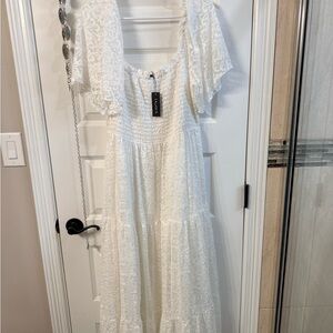 Amazon White Lace Maxi Dress